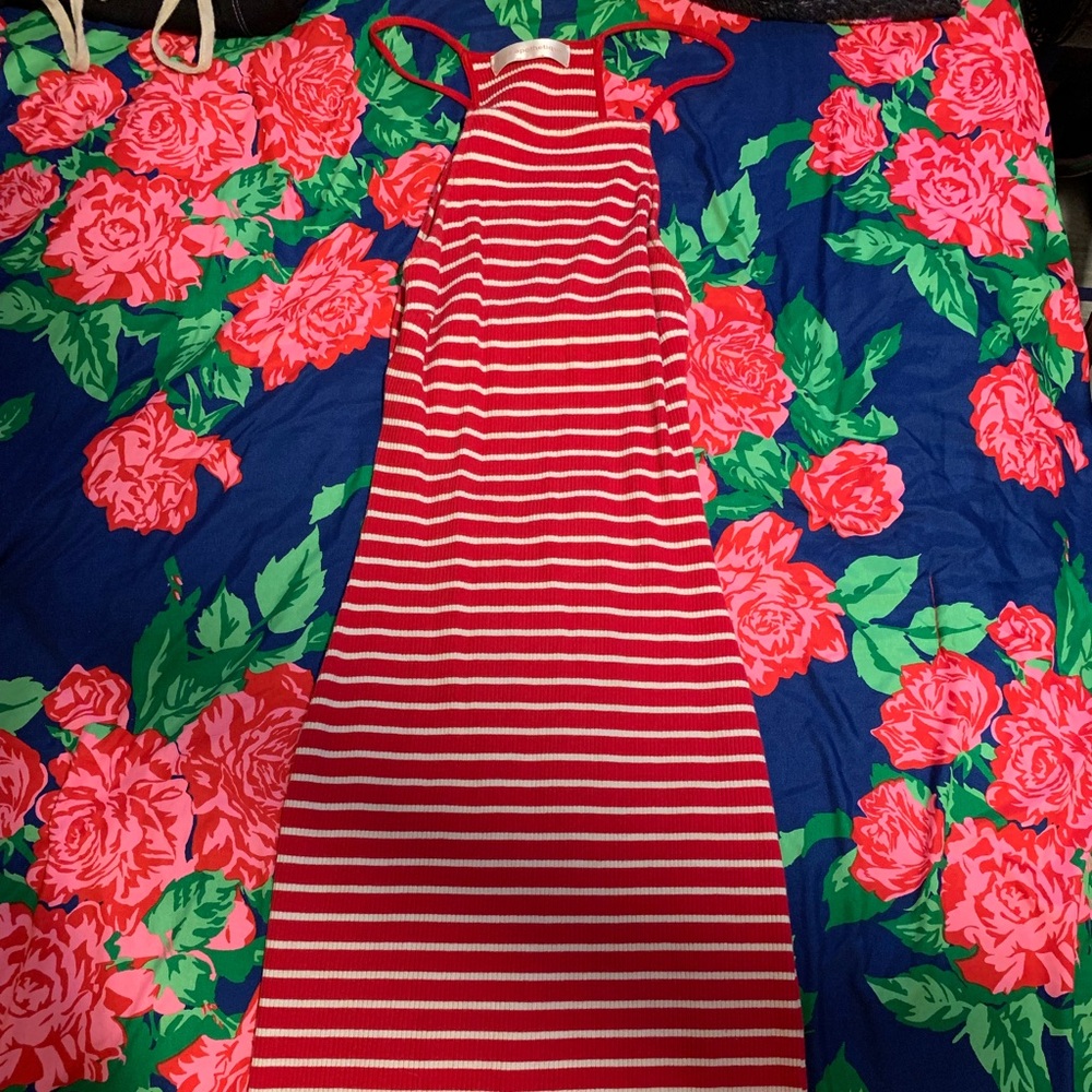 Long summer stripped dress